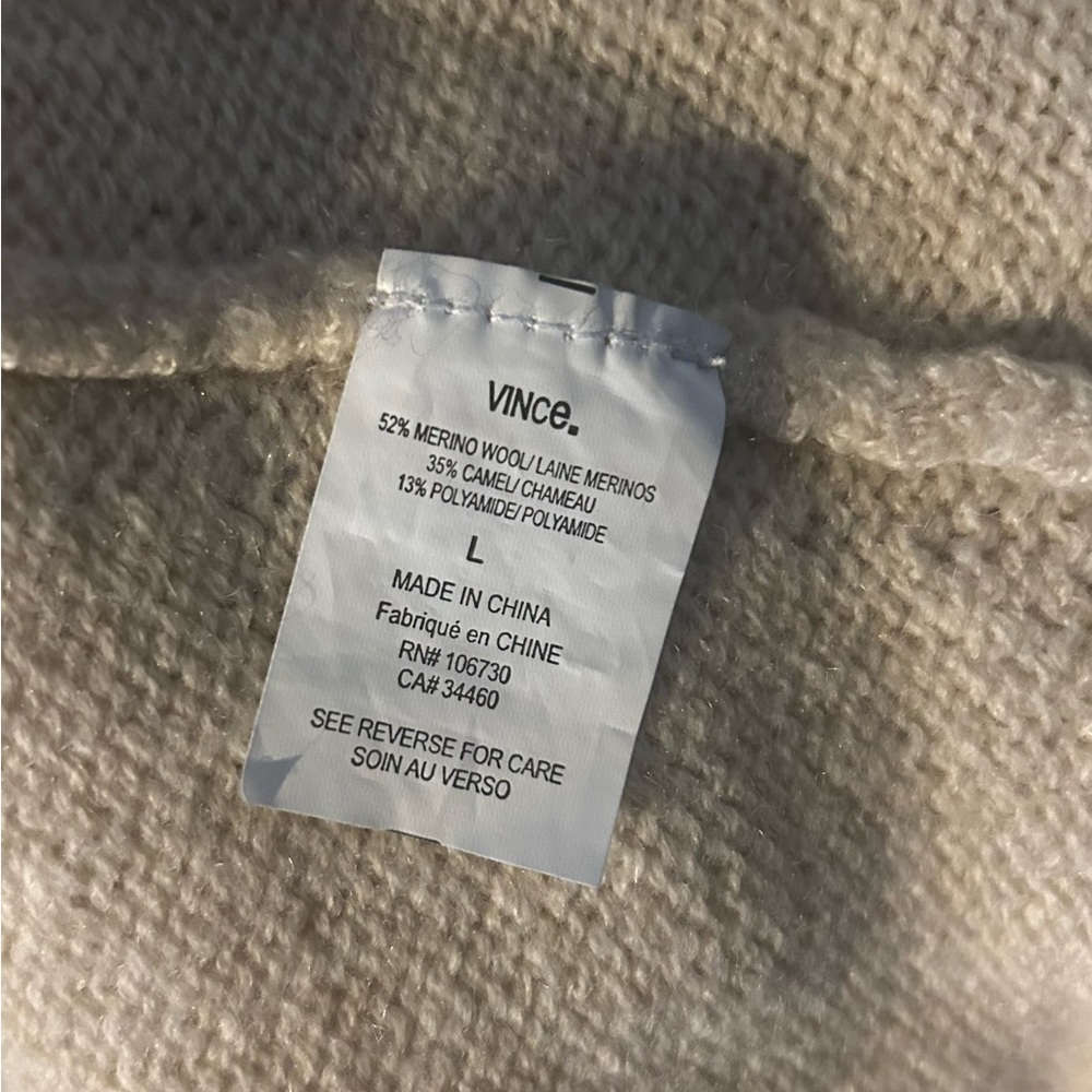 Vince Tan Wool/Camel Blend Turtleneck Size Large … - image 5